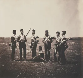 Mænd fra 68th (Durham) Regiment of Foot (Light Infantry) fra et album med 52 fotografier i forbindelse med Krimkrigen, 1855